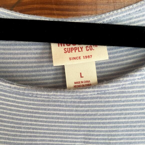 EARTH DAY SHIRT blue embroidered ruffled tank - Picture 4 of 5